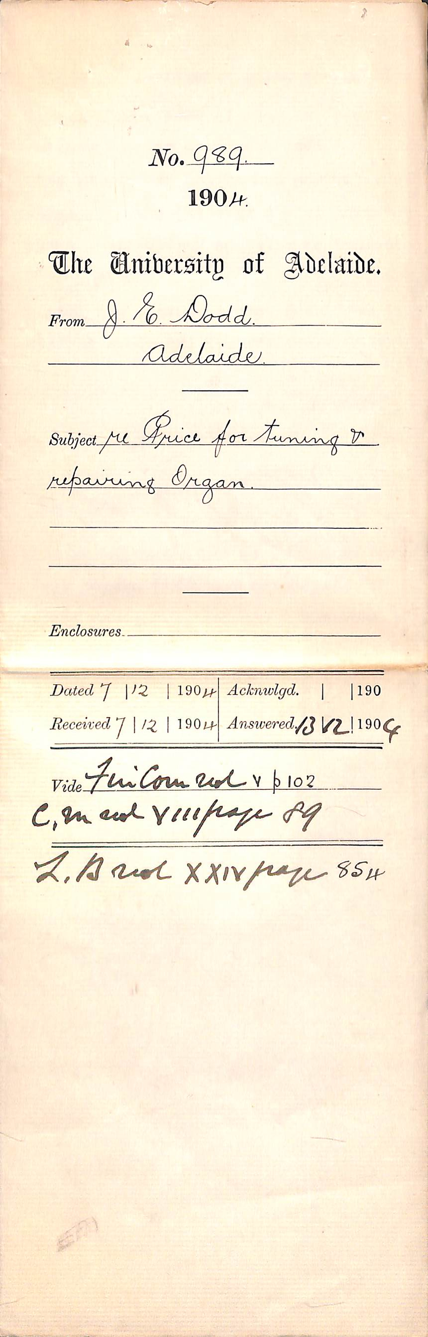 Re Price for tuning and repairing Organ