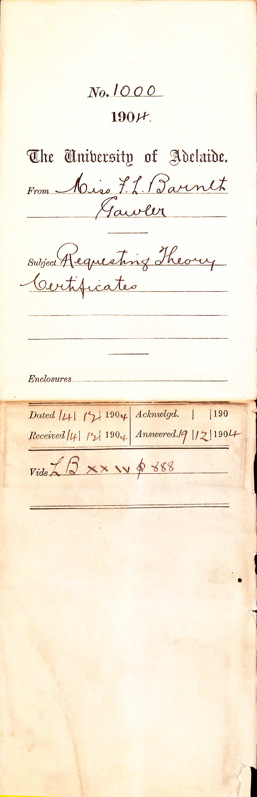 Requesting Theory Certificates