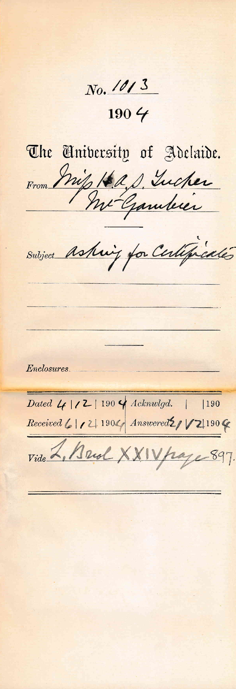 Asking for Certificates - Tucker