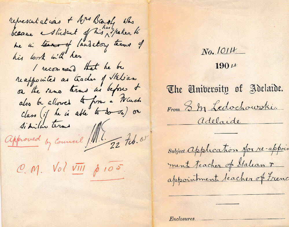 Application for re-appointment Teacher of Italian and appointment Teacher of French