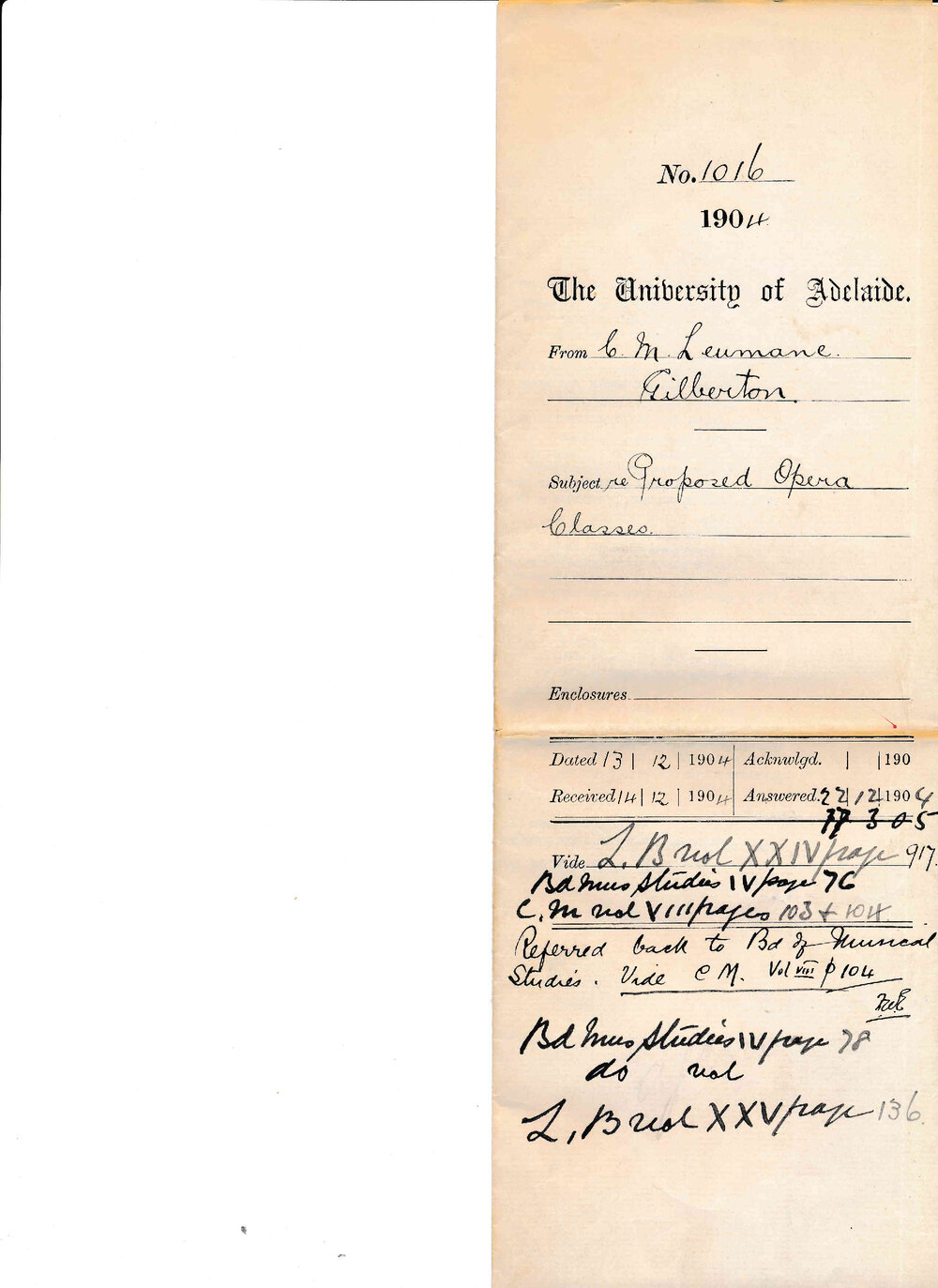 Re Proposed Opera Classes