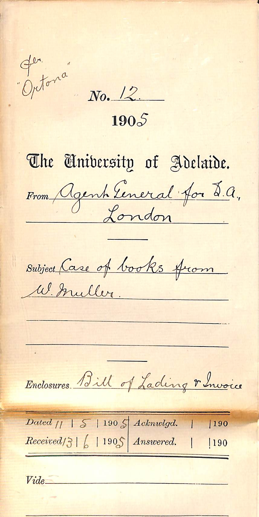 Case of Books from W Muller