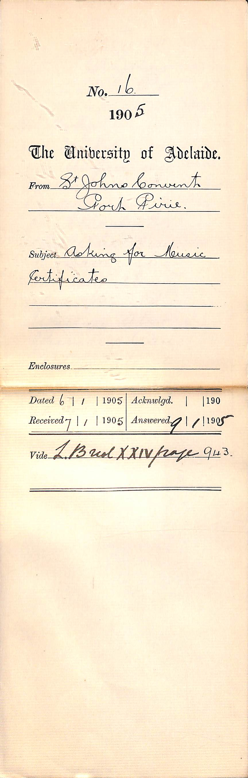 Asking for Music Certificates - Sisters of the Good Samaritan