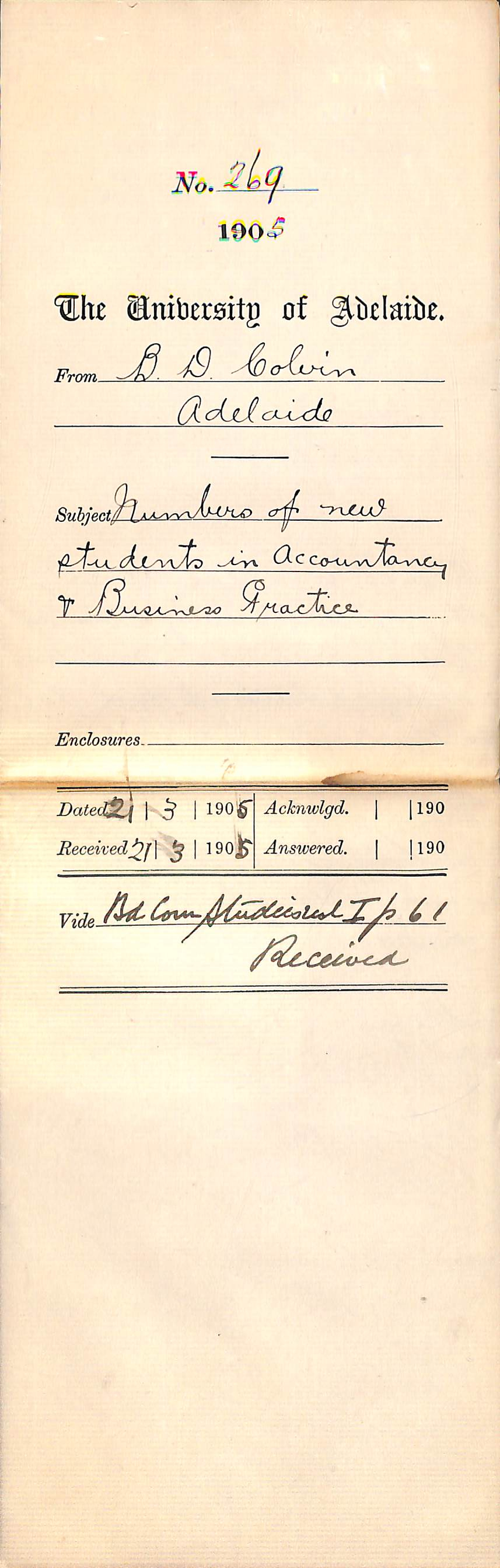 Numbers of New Students in Accountancy and Business Practice