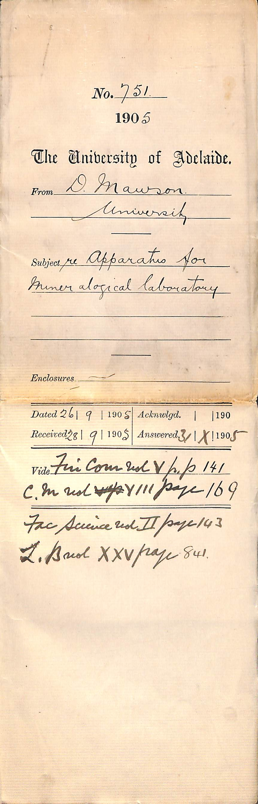 Apparatus for Mineralogical Laboratory