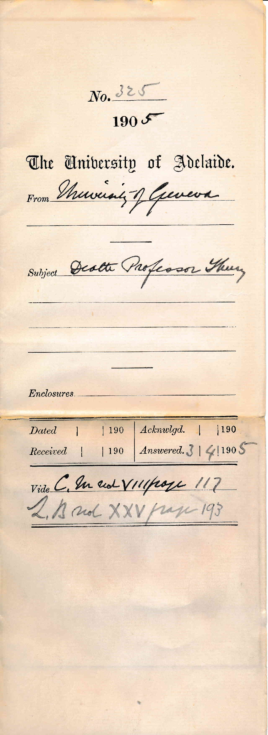 Death of Professor Thury