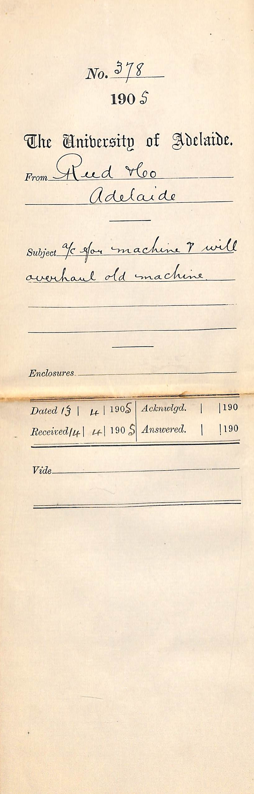 Account for Machine and will overhaul Old Machine