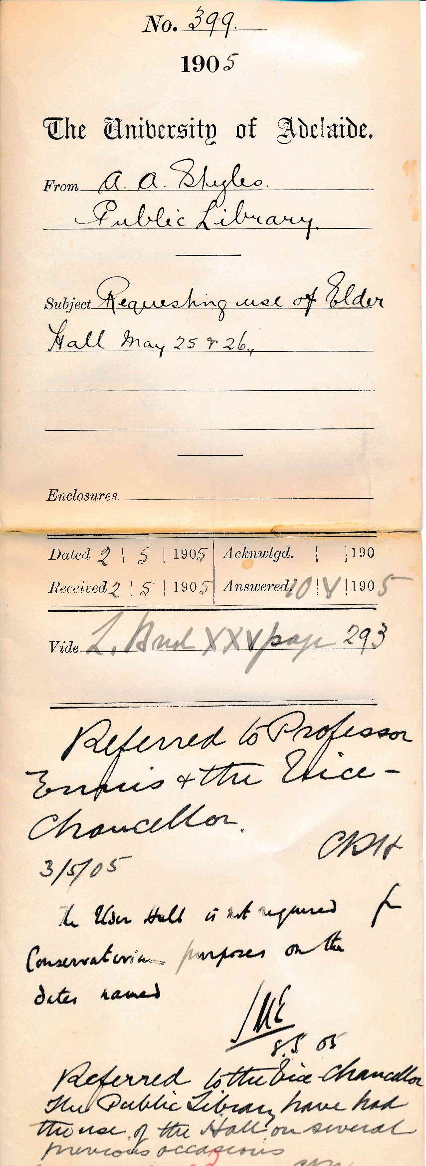 Requesting use of Elder Hall May 25 and 26