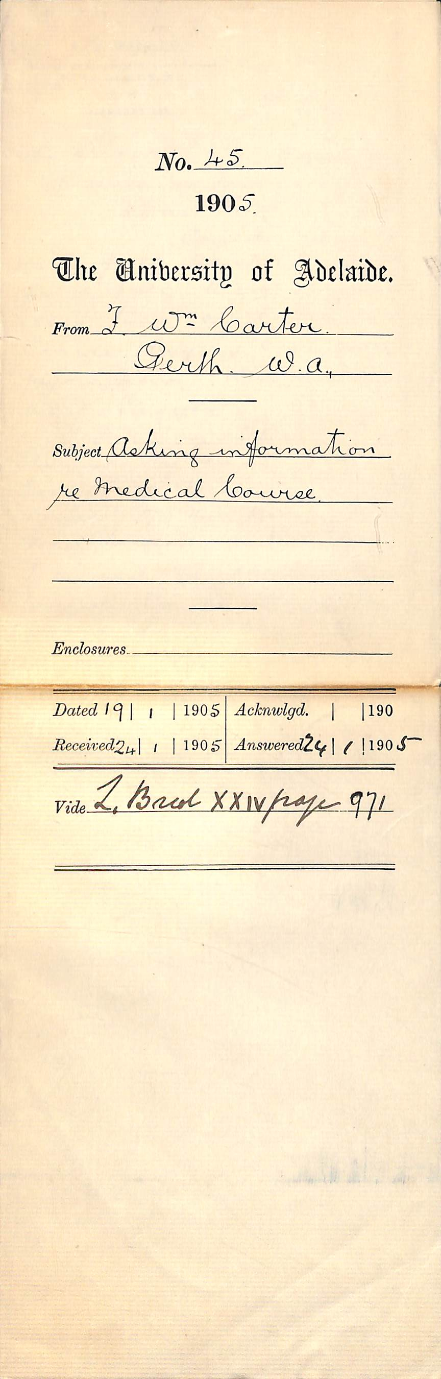 Asking information re medical Course