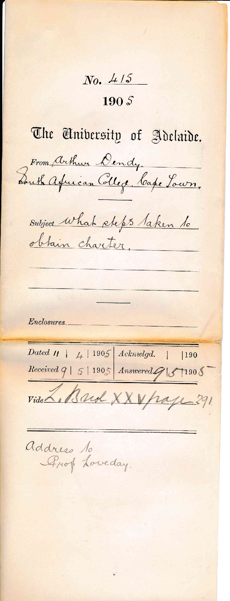 What steps taken to obtain Charter