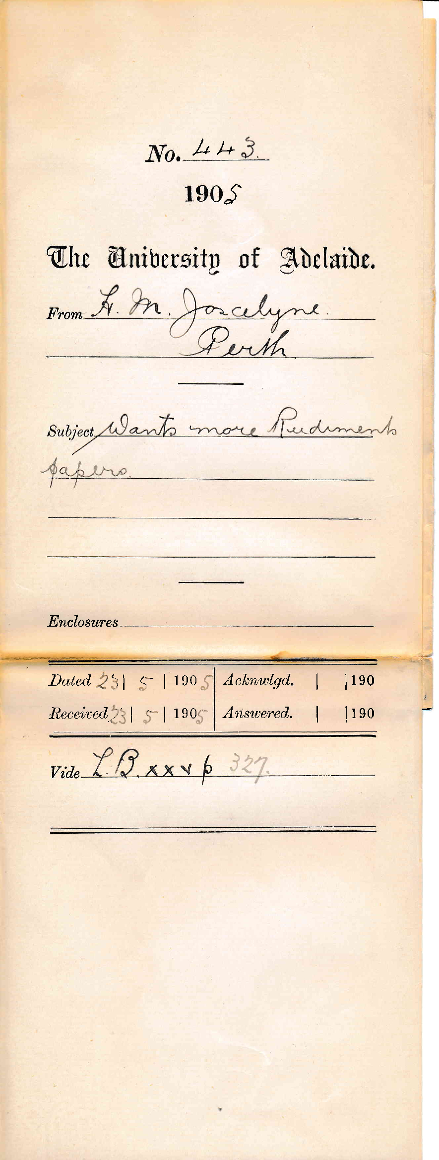 Wants more Rudiments Papers