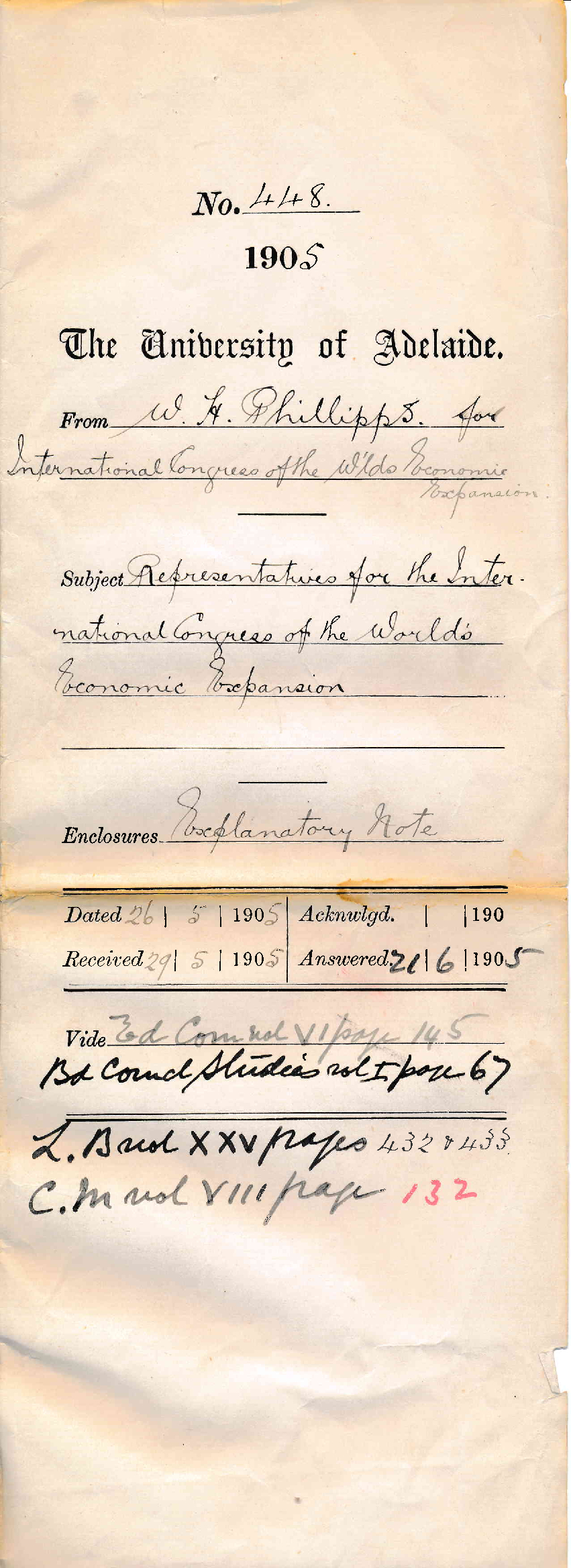 Representatives for the International Congress of the World's Economic Expansion