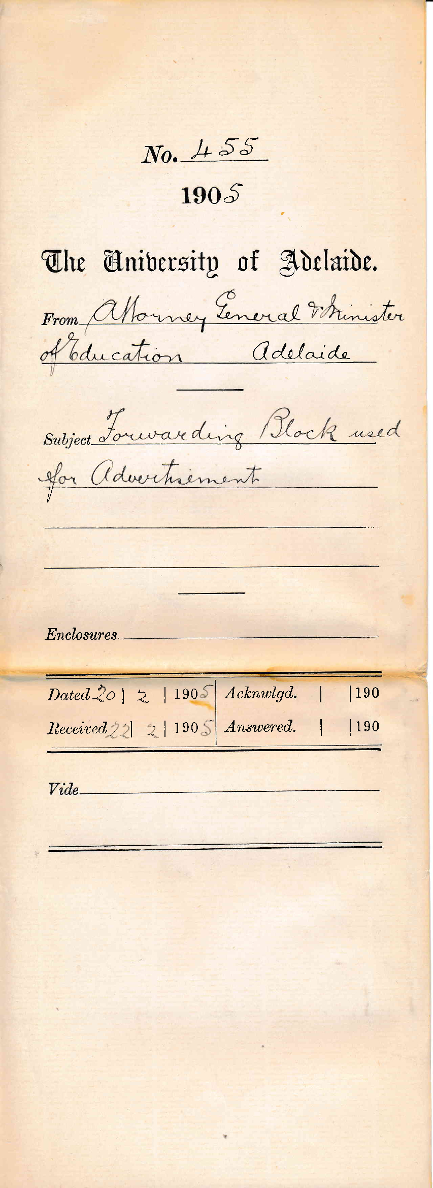 Forwarding Block used for Advertisement