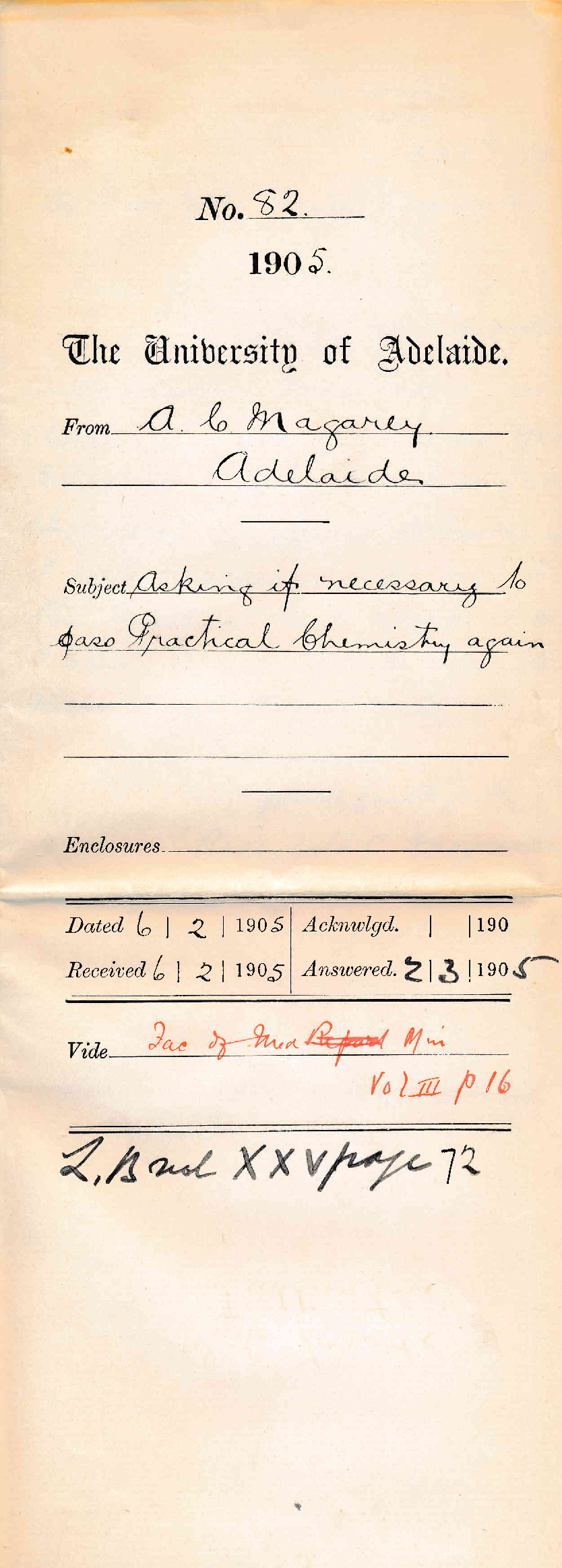 Asking if necessary to pass Practical Chemistry again