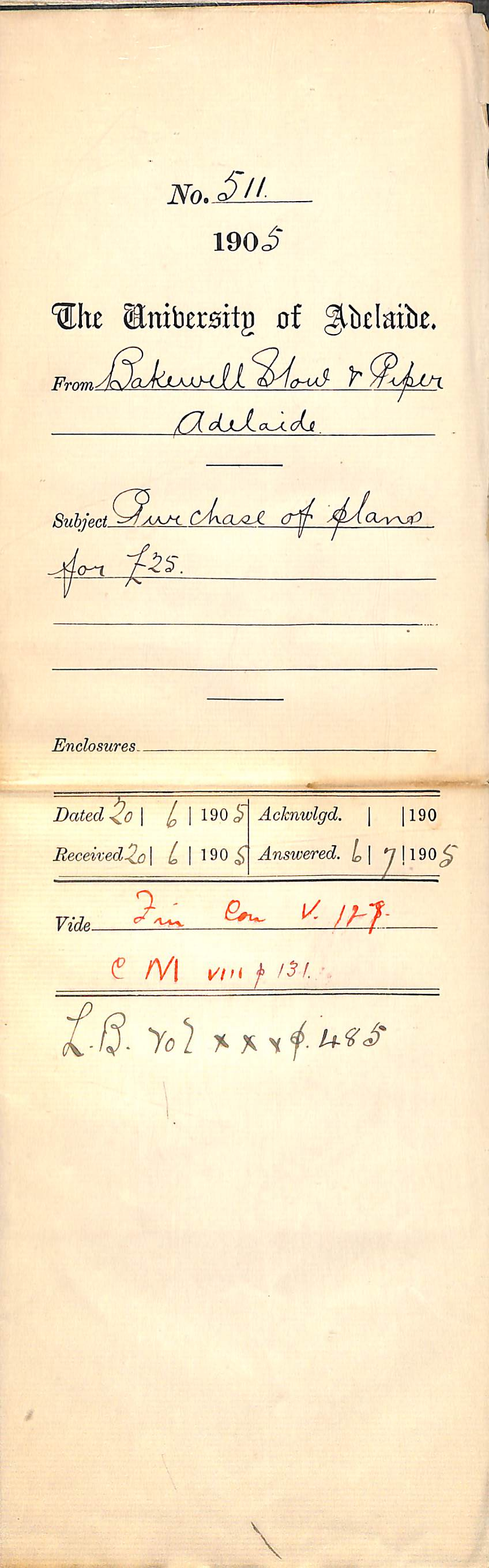 Purchase of Plans for 25 pounds