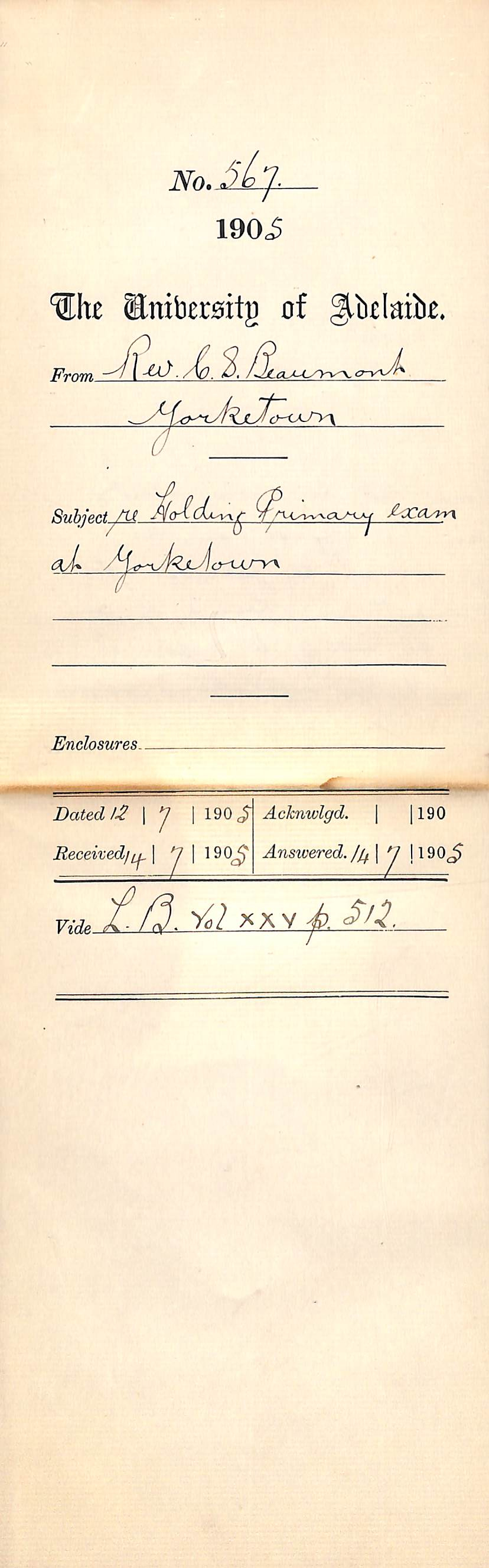 Holding Primary Exam at Yorketown