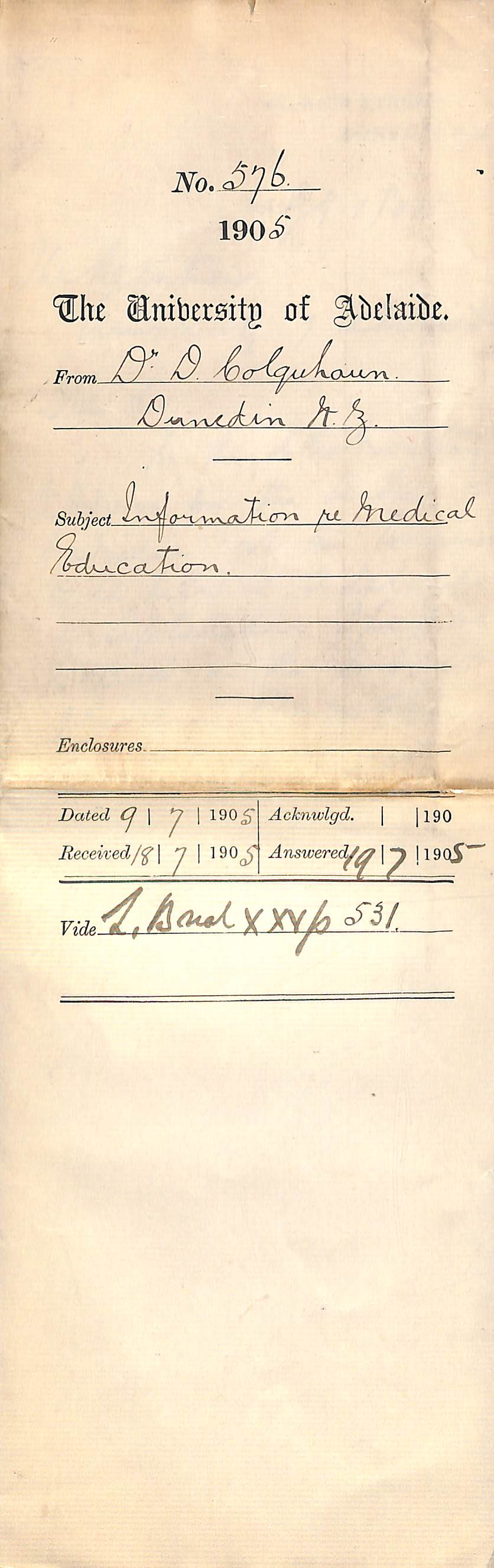 Information re Medical Education