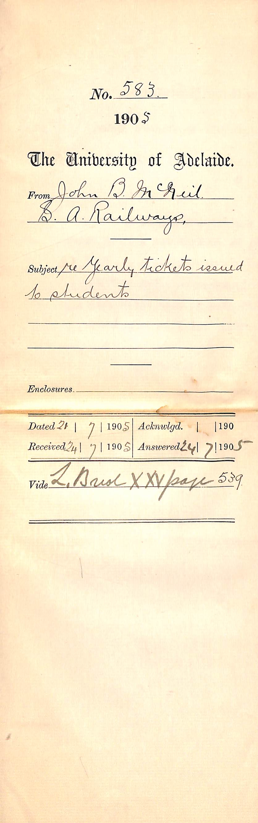 Yearly tickets issued to students