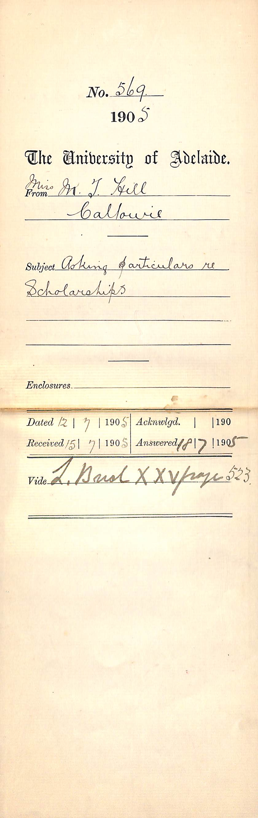 Asking particulars re Scholarships