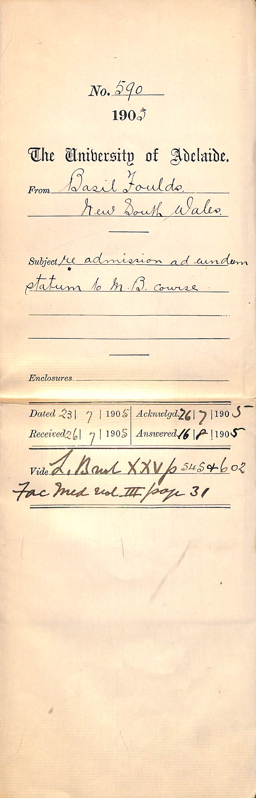 Admission ad eundem statum to MB Course