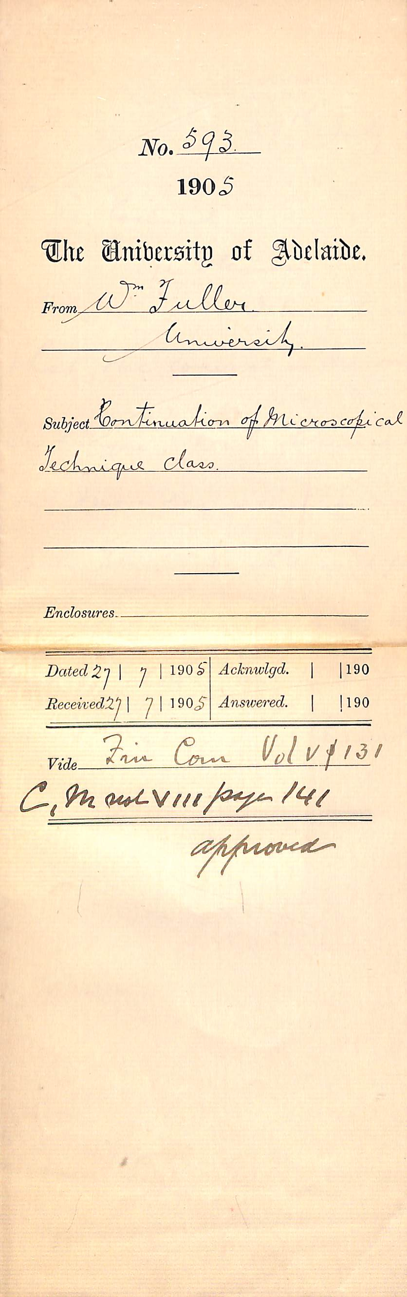 Continuation of Microscopical Technique Class