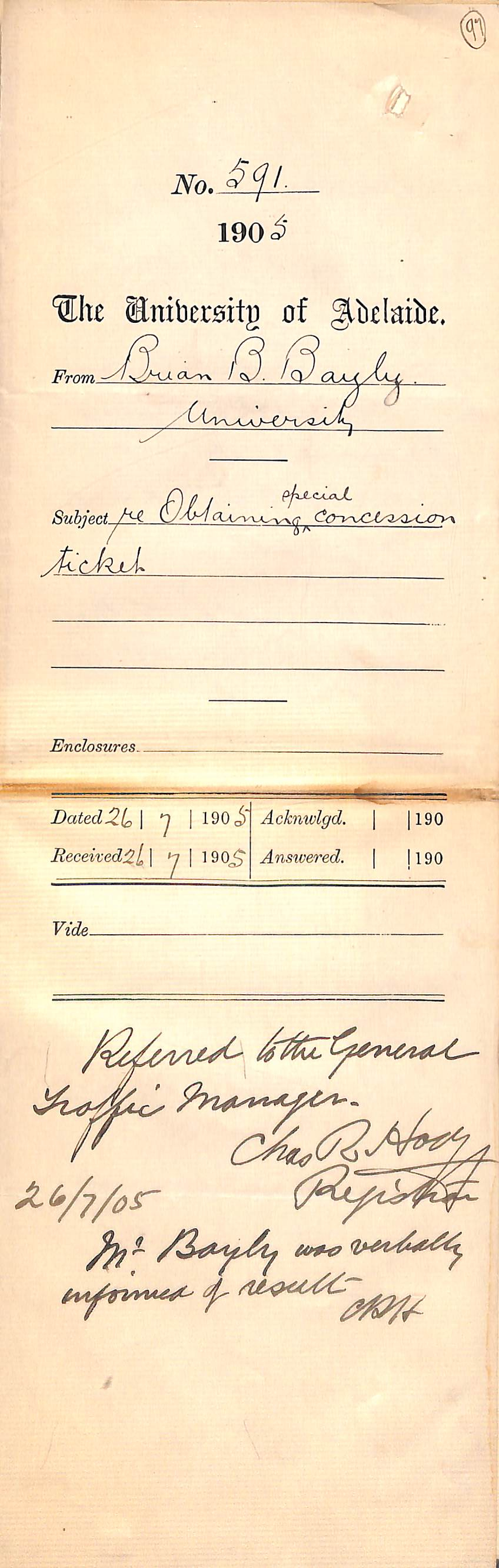 Obtaining special concession tickets