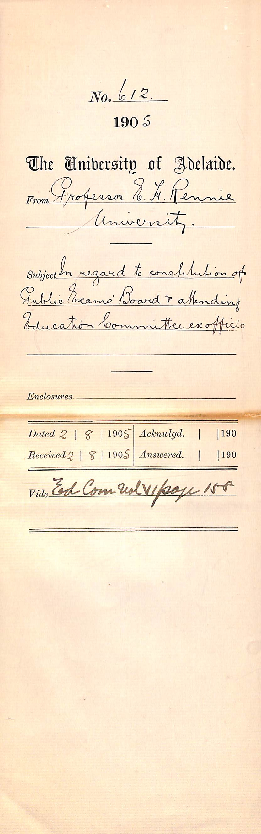 Constitution of Public Exams Board - Attending Education Committee ex officio