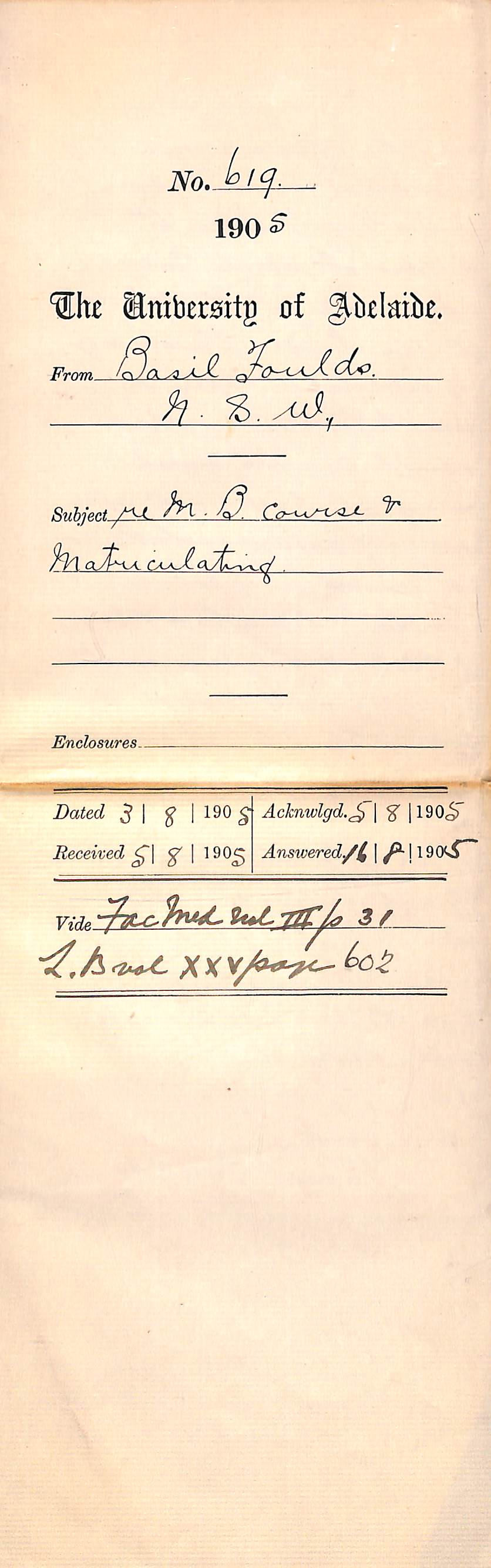 MB Course and Matriculating