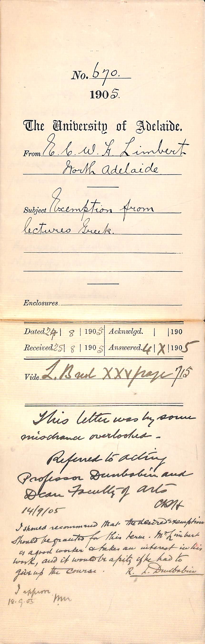 Exemption from lectures Greek