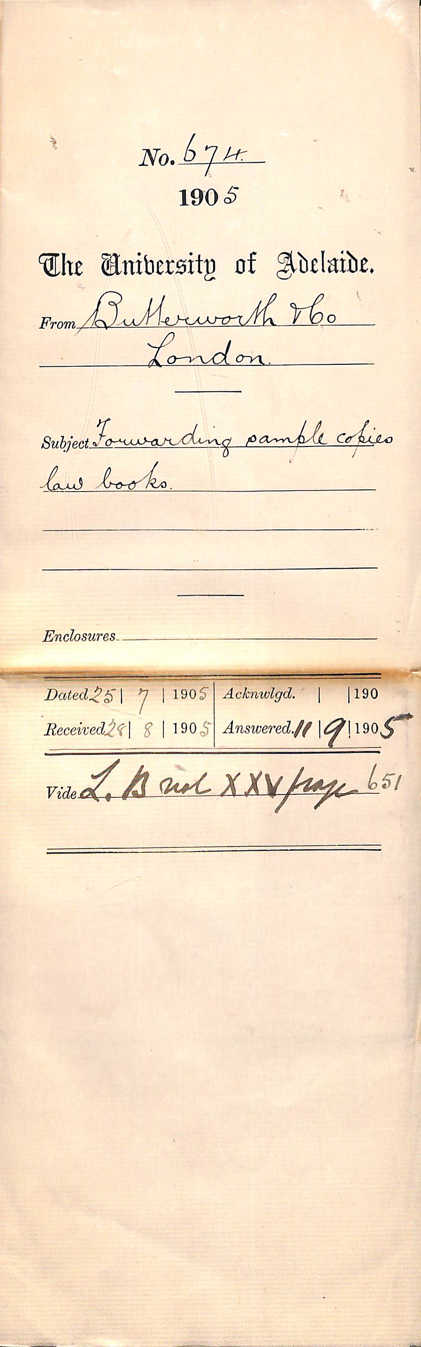 Forwarding sample copies law books