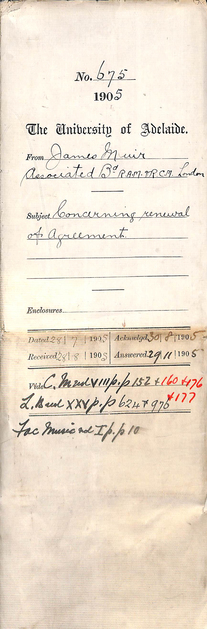 Concerning renewal of Agreement