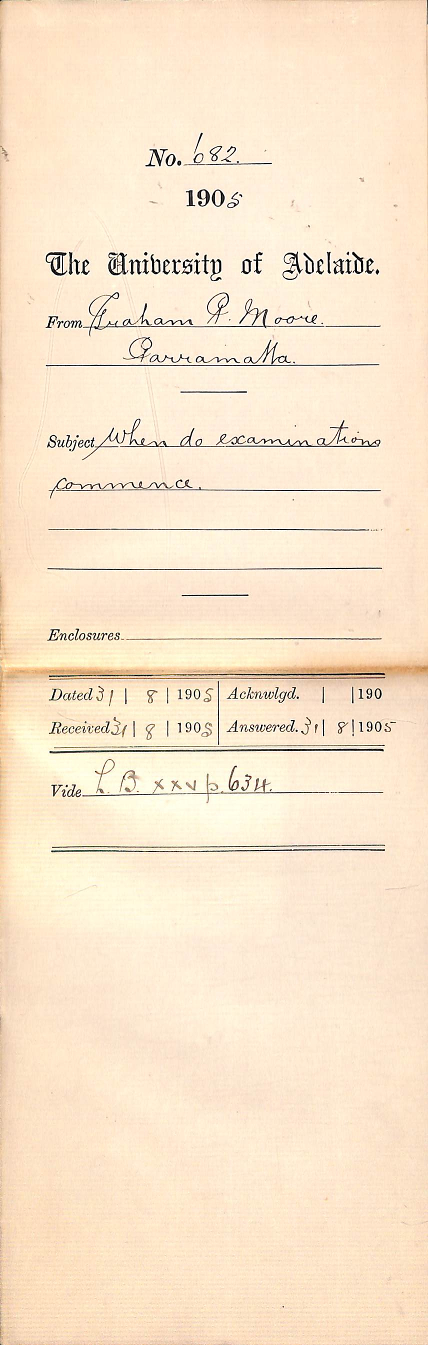 When do Examinations commence