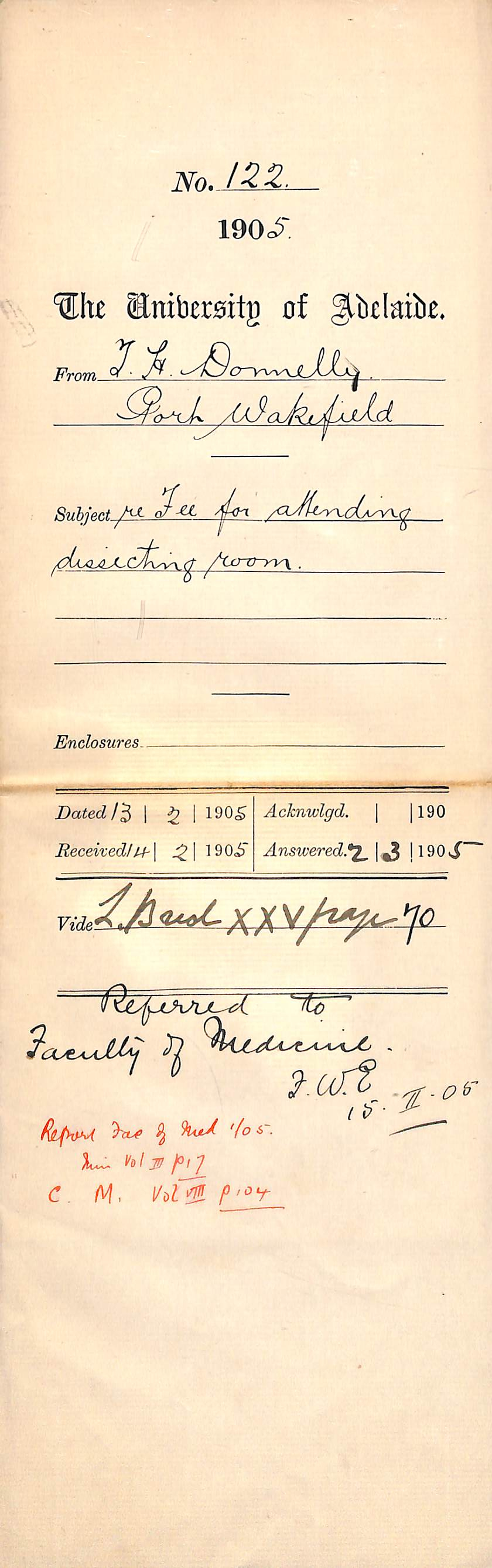 Fee for attending dissecting room