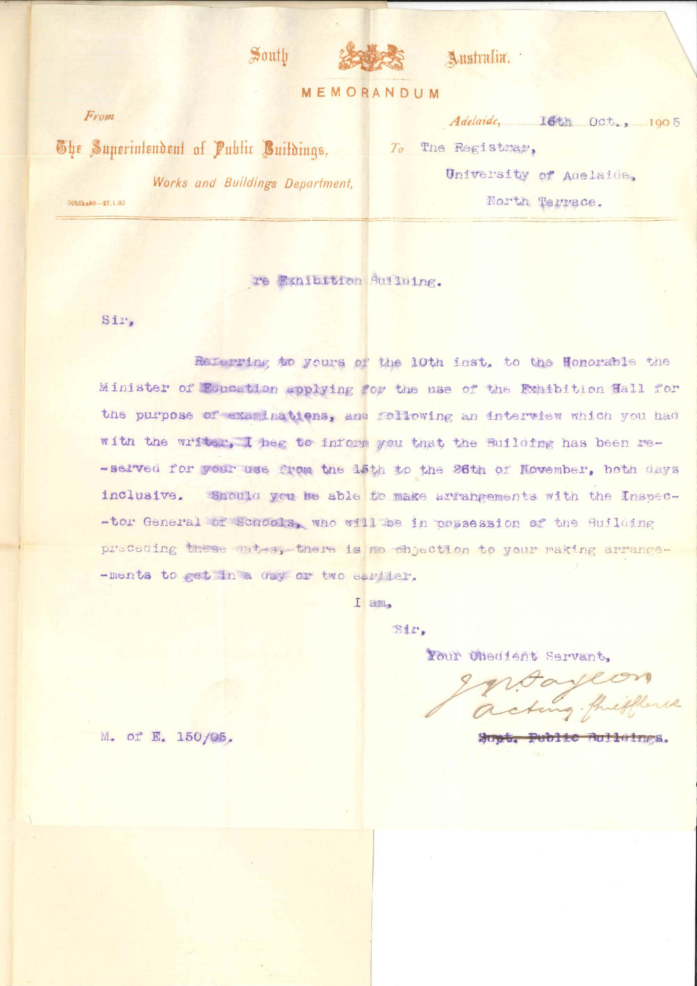 Allowing use of the Exhibitions Building