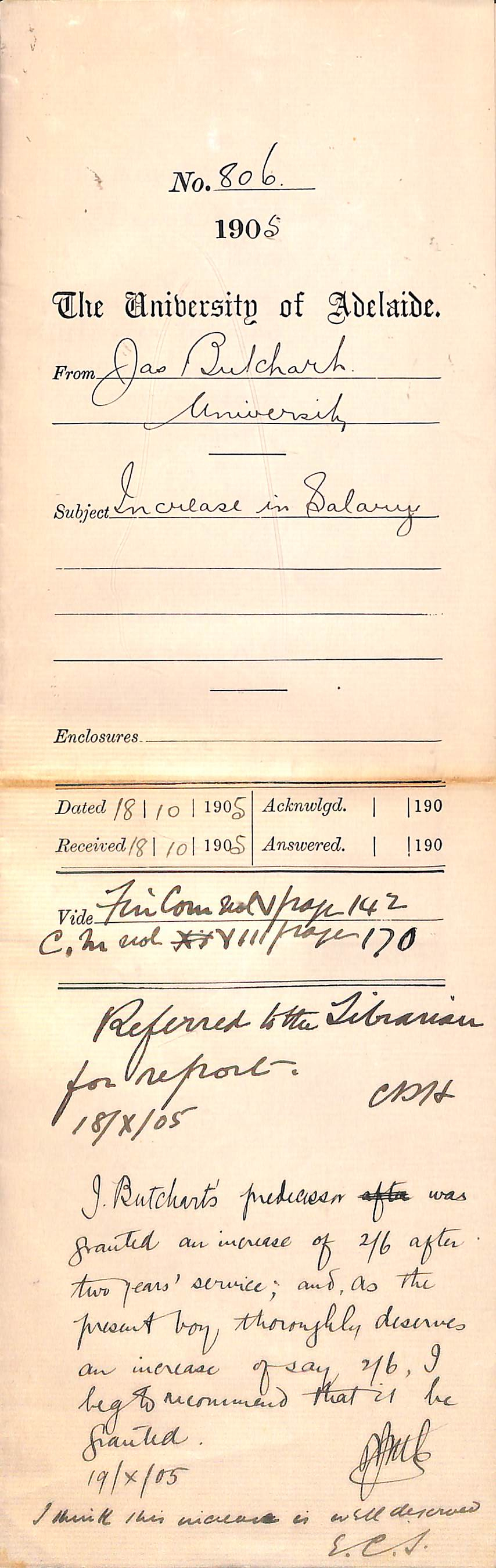 Regarding increase in salary