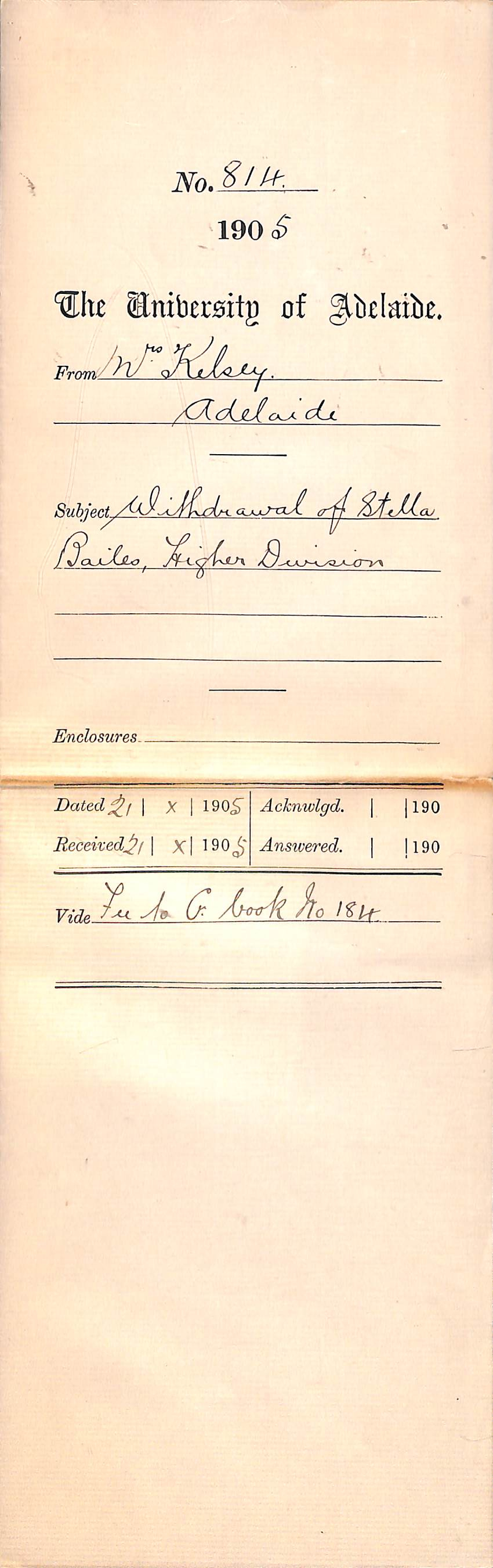 Withdrawal of Stella Bailes