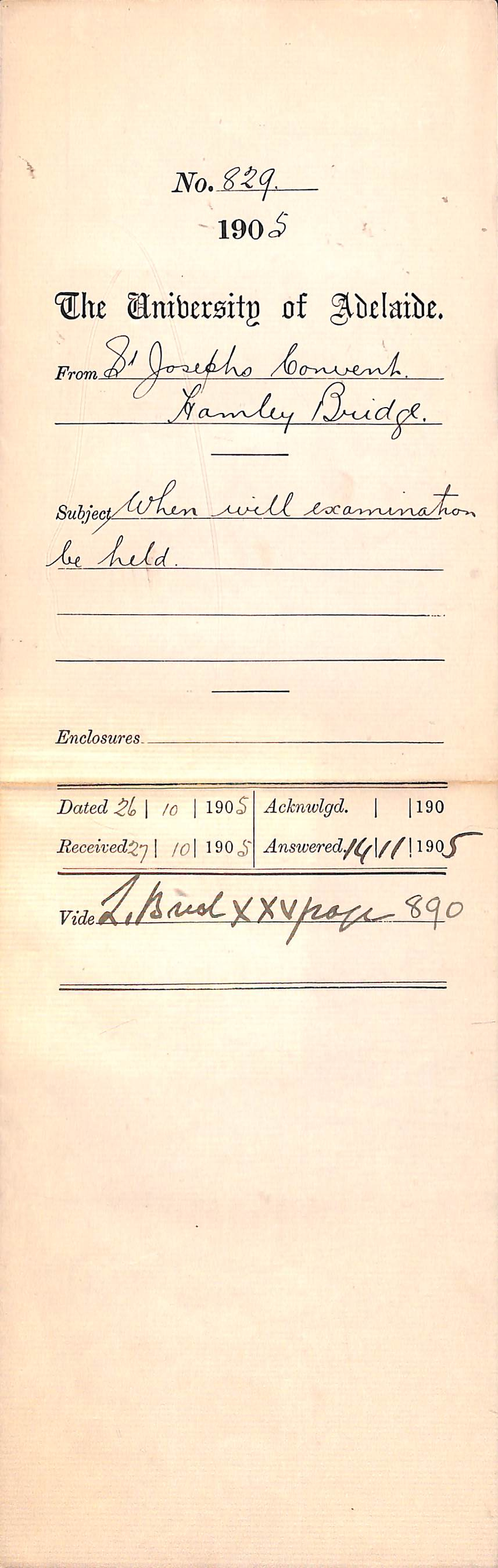 Regarding when examination will be held