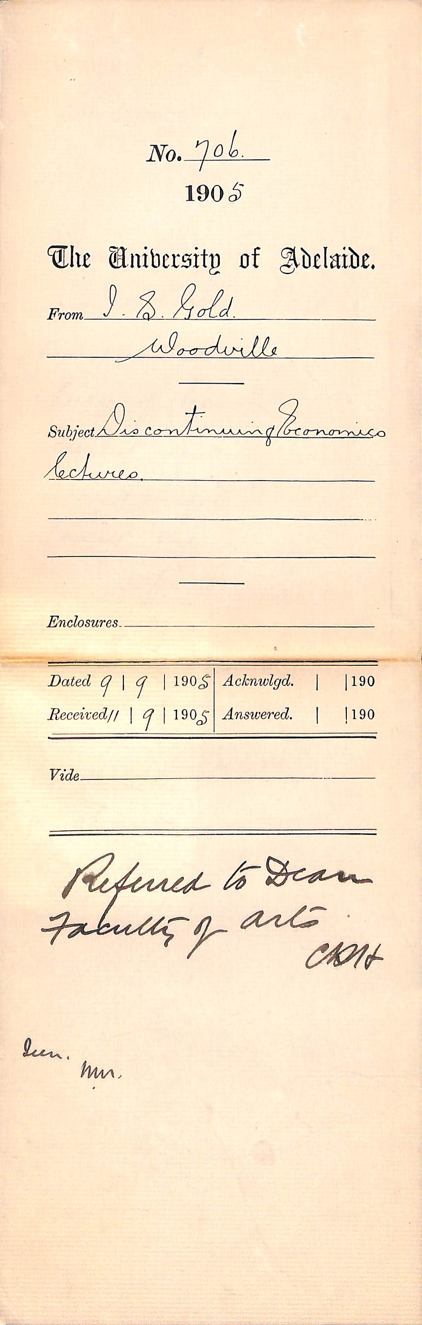 Discontinuing Economics lectures