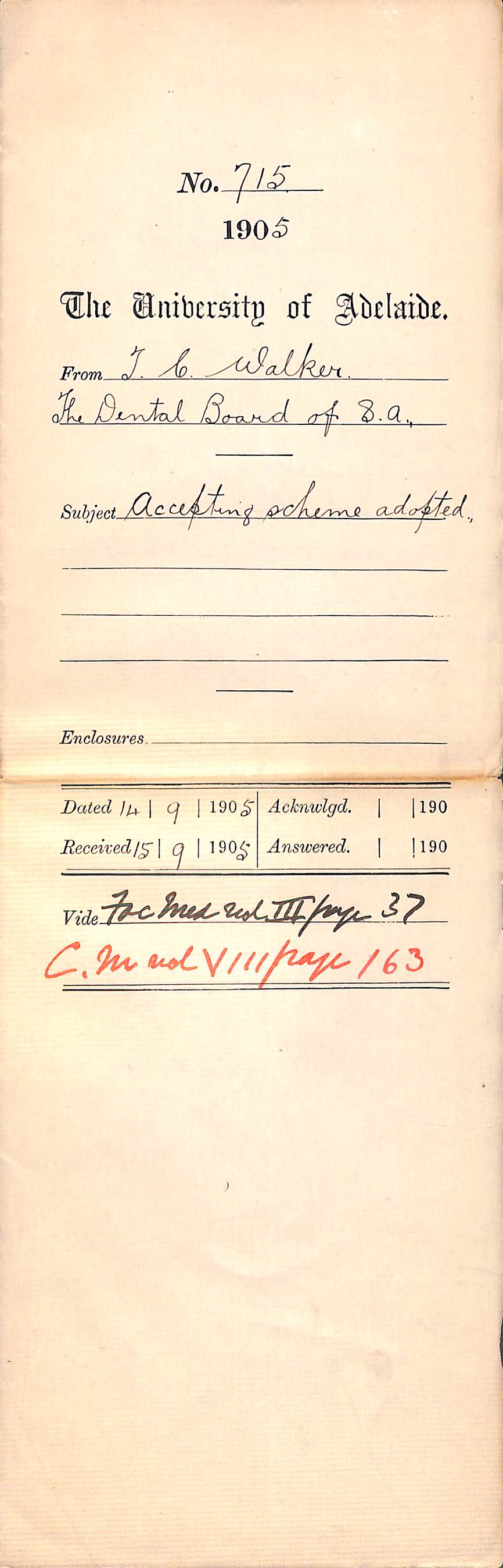 Accepting Scheme adopted