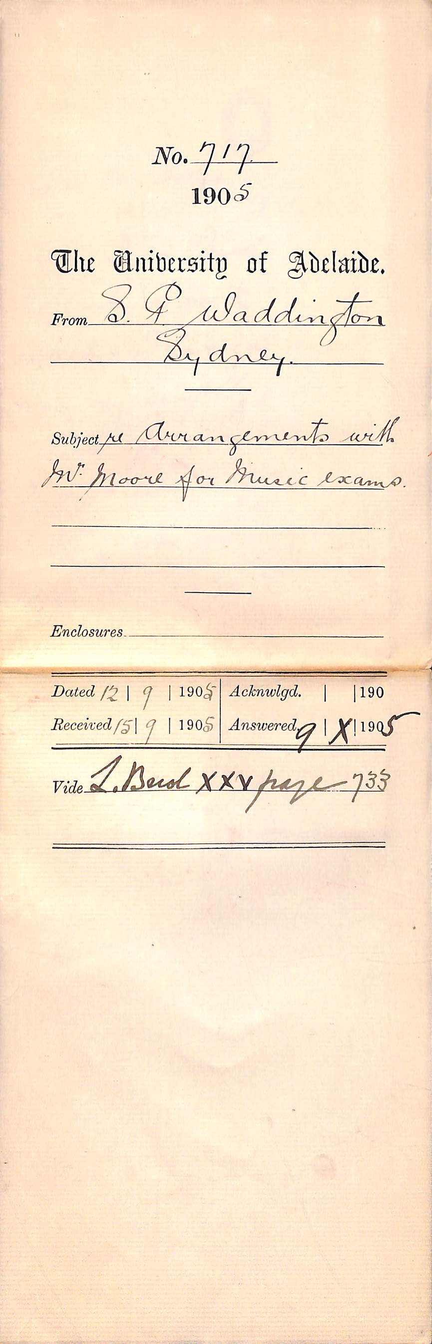 Arrangements with Mr Moore for Music Exams