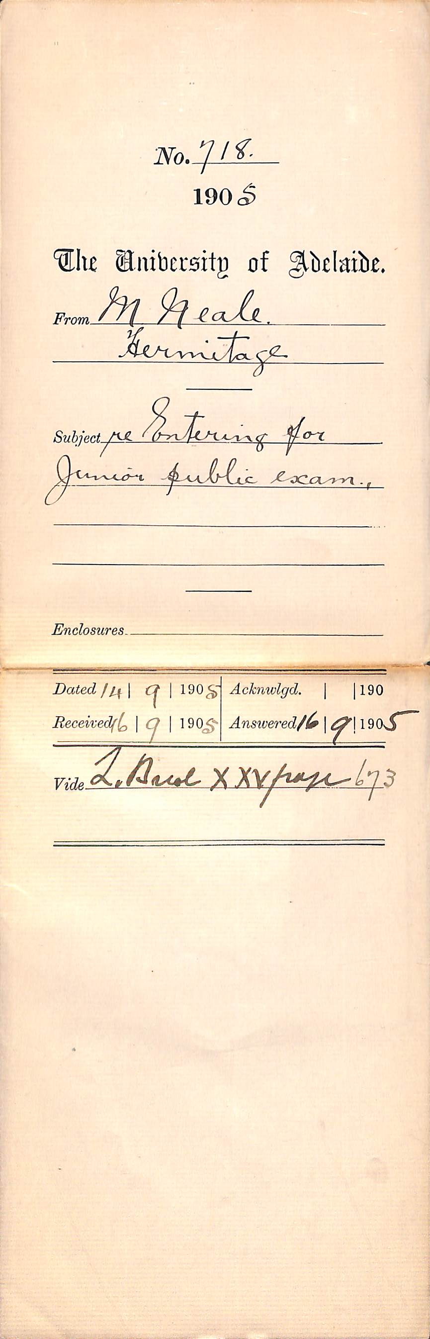 Entering for Junior Public Exam