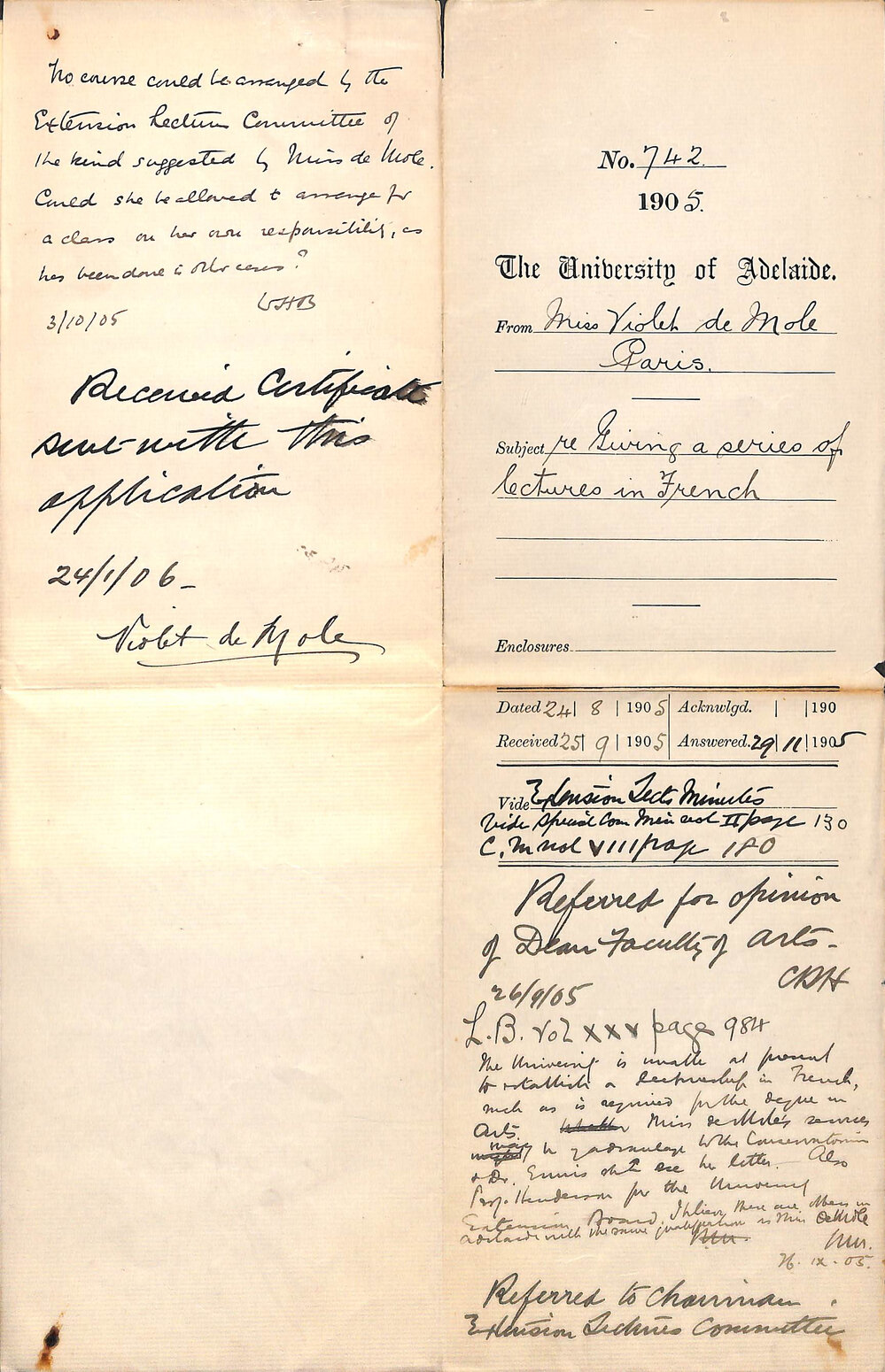 Giving a Series of Lectures in French