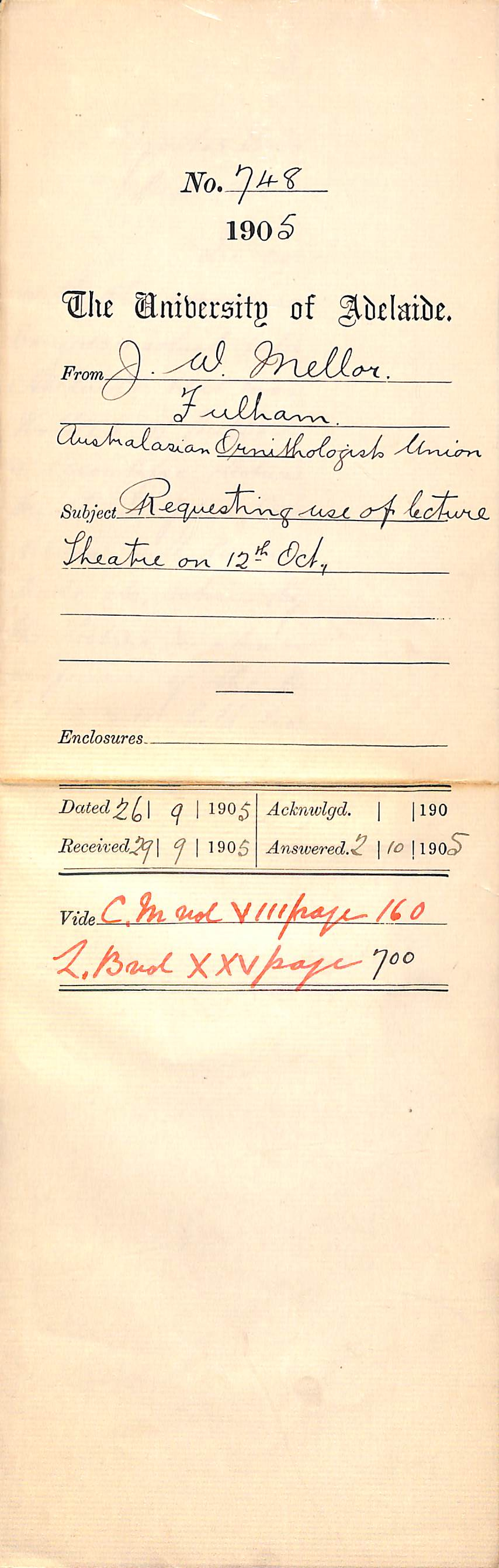 Requesting use of lecture Theatre on 12th October