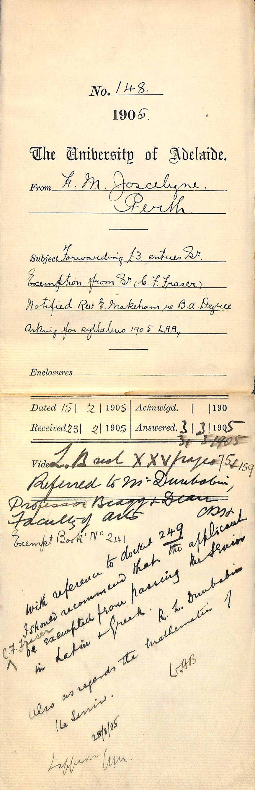 Forwarding &pound;3 entries - Exemption from Senior etc