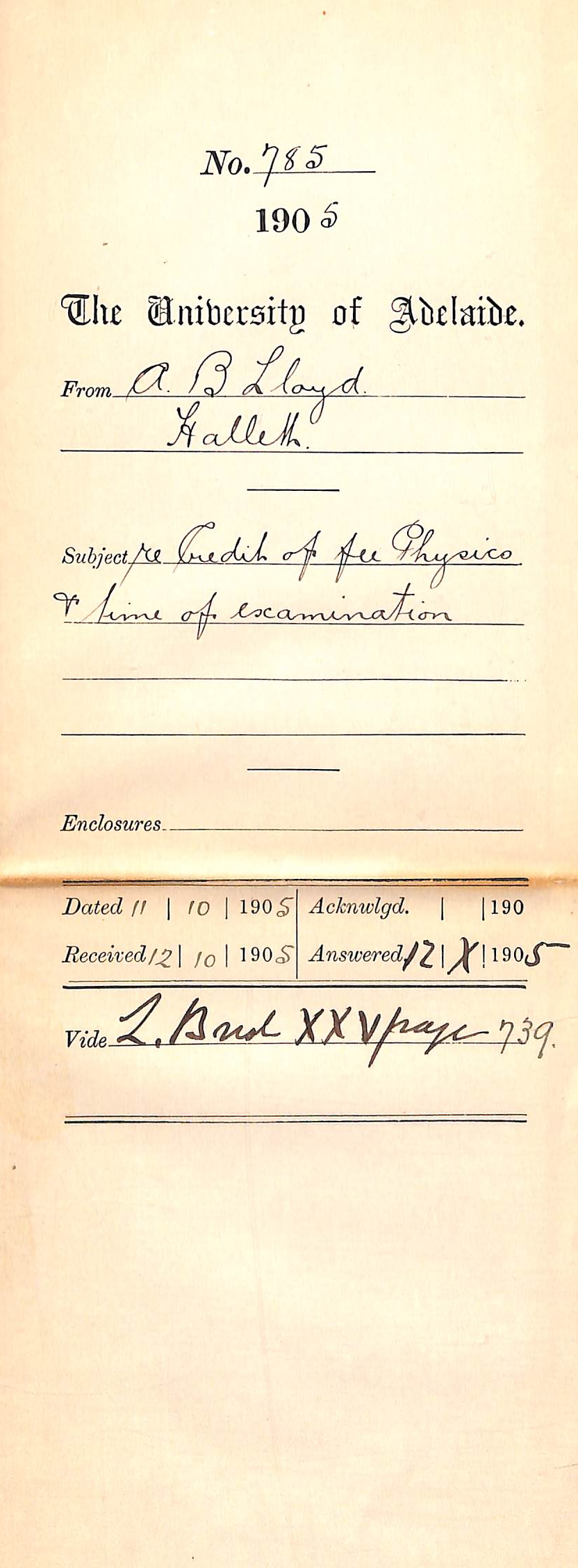 Credit of fee Physics and Time of Examination