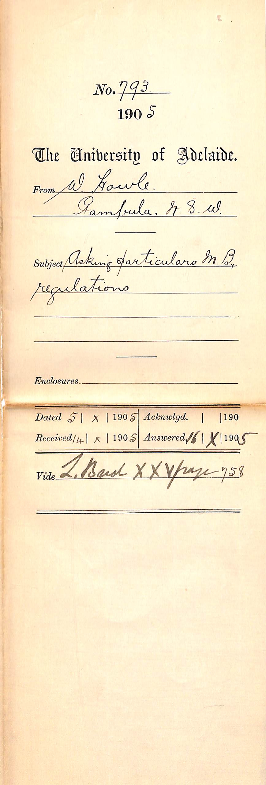 Asking particulars MB Regulations