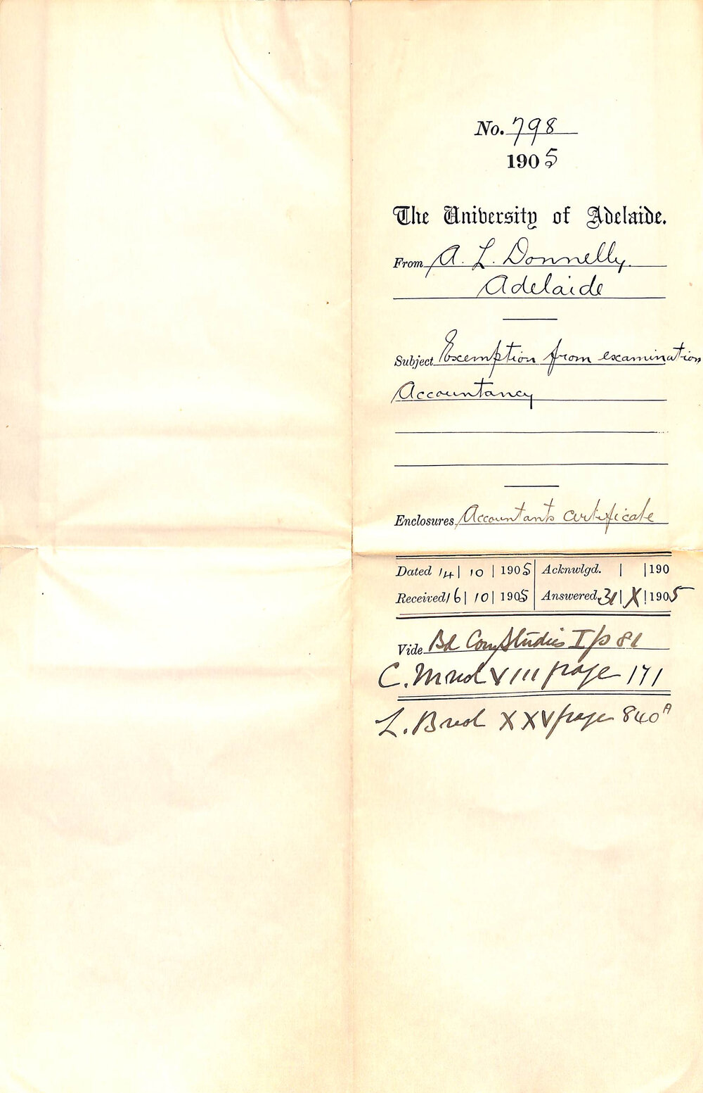 Exemption from Examination Accountancy