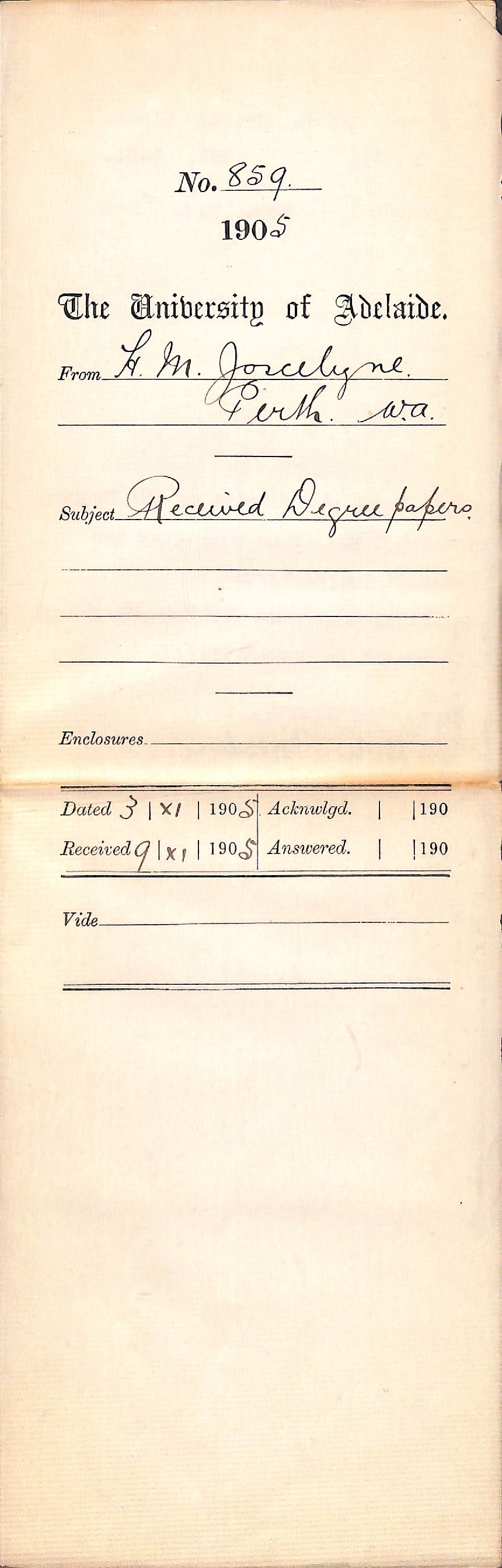 Received degree papers