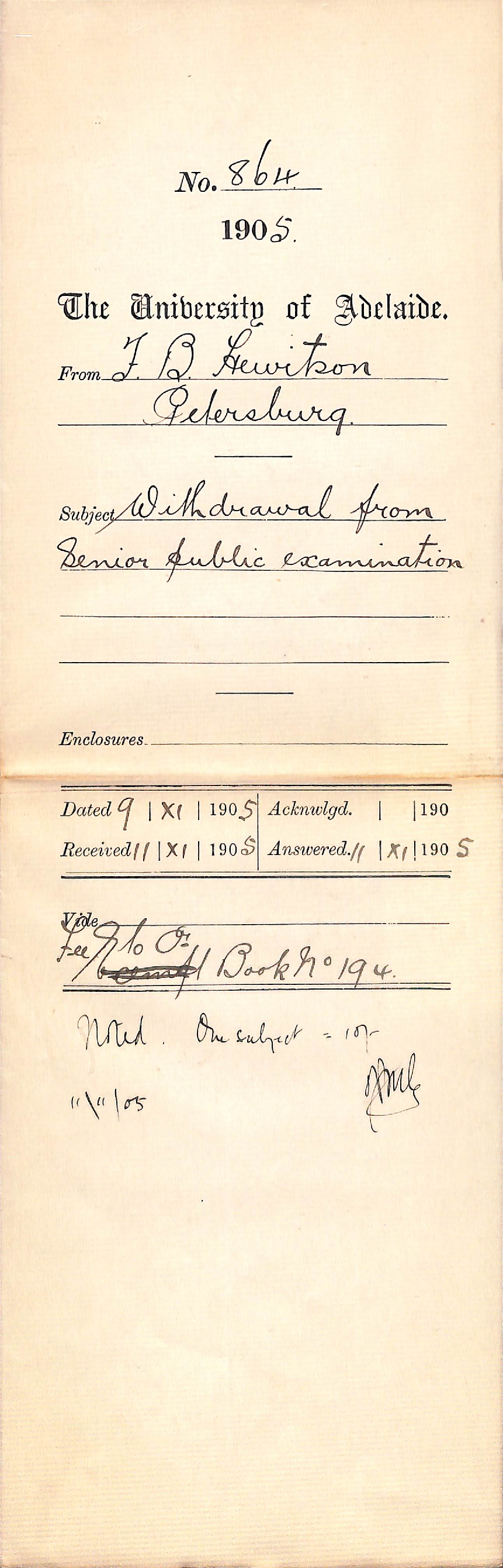 Withdrawal from Senior Public exams