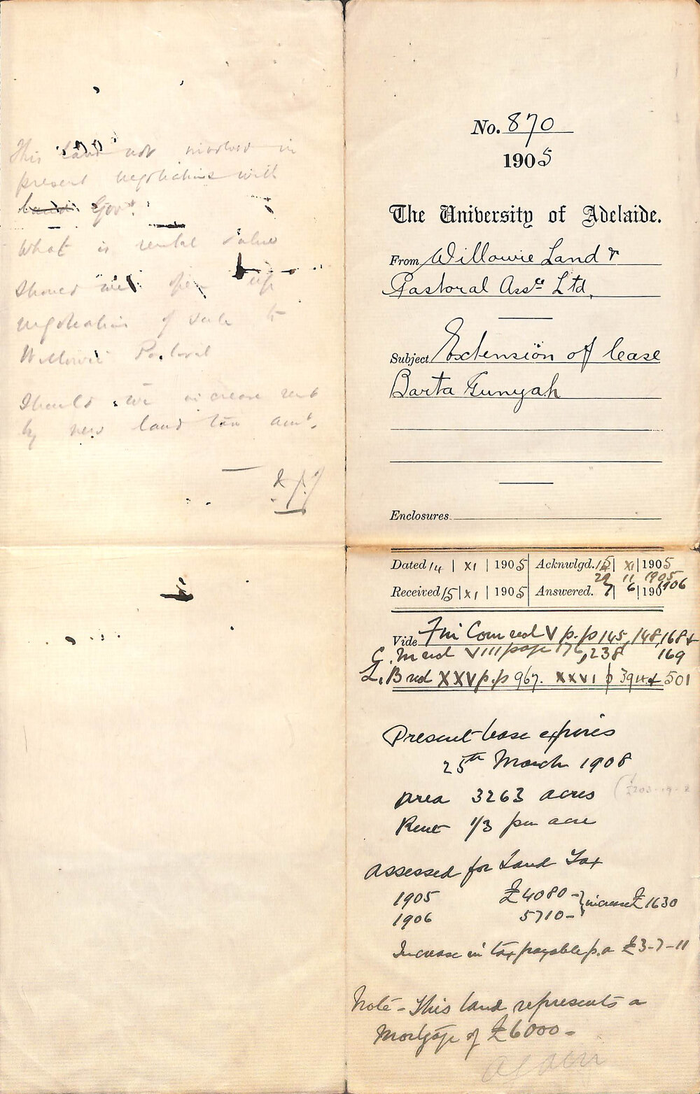 Extension of lease of Barta Gunyah - Full Docket